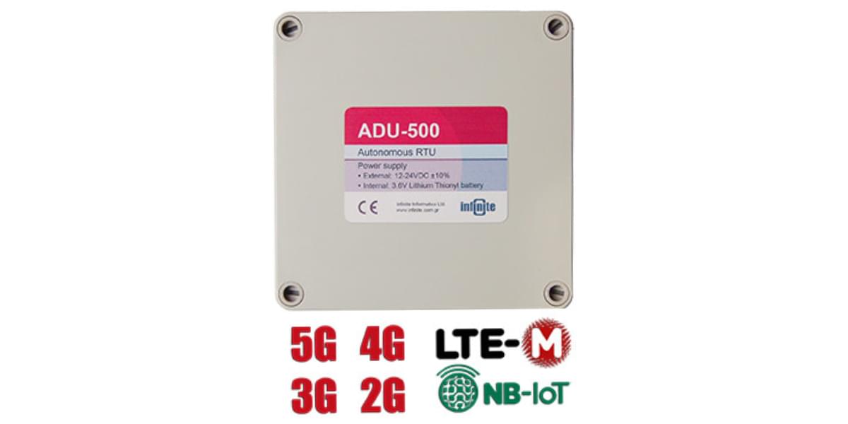 ADU500 GSM Datalogger with battery operated and power Output for Sensors